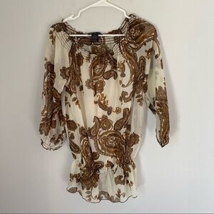 INC Women’s 3/4 Sleeve Sheer 2 piece Blouse